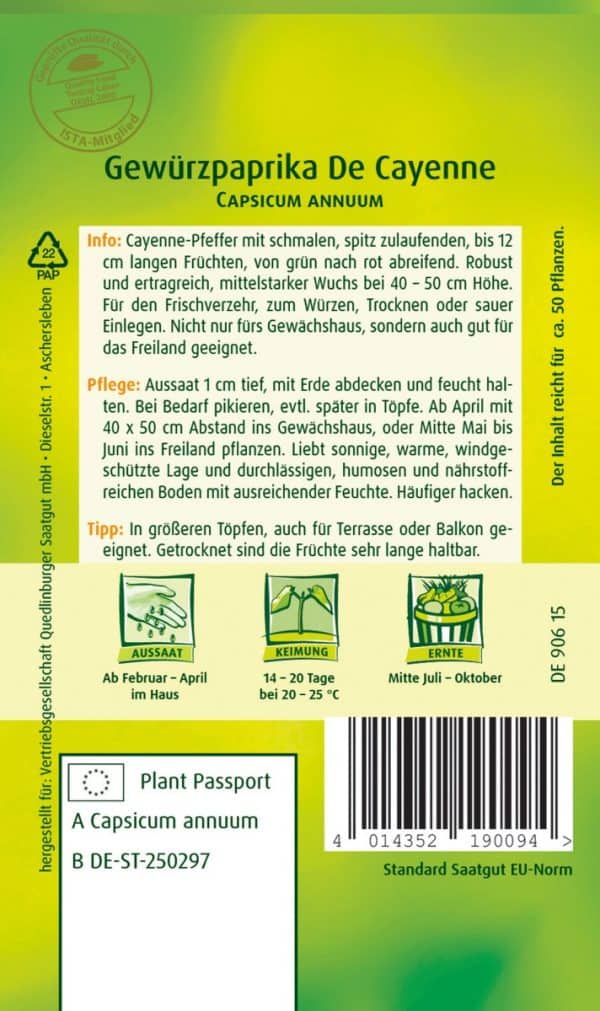 Informații plantare ardei Cayenne - instructiuni de cultivare